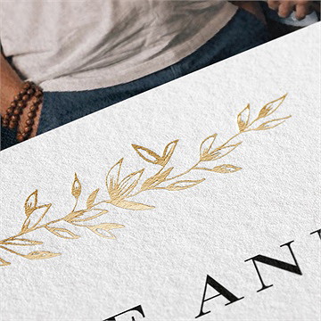 Carte de voeux finesse dorée - Détail de la carte