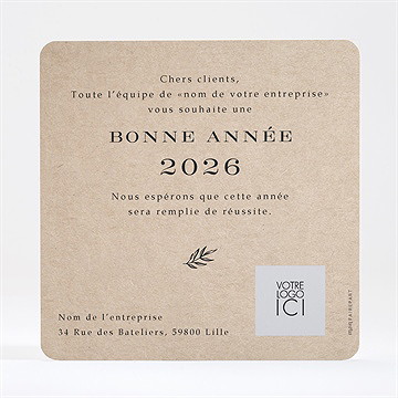 Carte de voeux finesse dorée - Dos de la carte