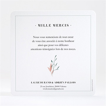 Remerciement mariage on sème - Dos de la carte