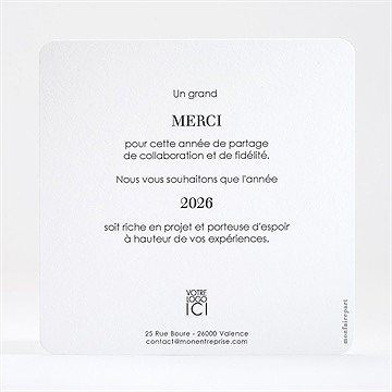 Carte de voeux élégance dorée - Dos de la carte