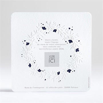 Carte de voeux gaufrage floral - Dos de la carte