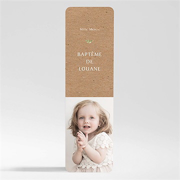 Remerciement baptême kraft végétal