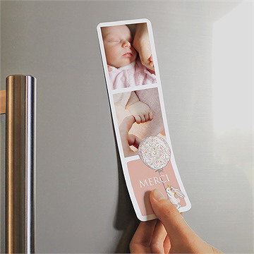 Remerciement baptême petit lapin baptême magnet - Mise en situation