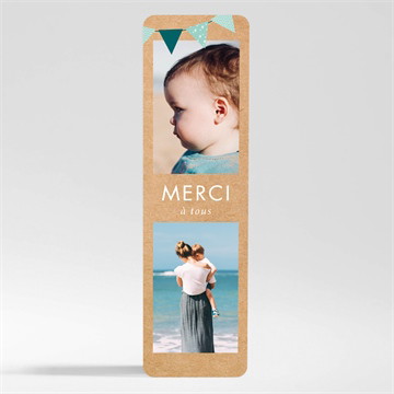 Remerciement baptême farandole de kraft magnet