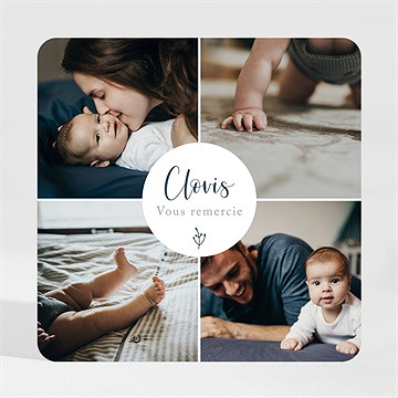Remerciement naissance pêle mêle magnet