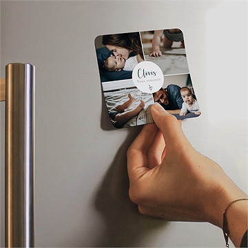 Remerciement naissance pêle mêle magnet - Mise en situation