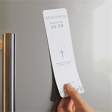 Signet baptême jeu de mots magnet - Mise en situation