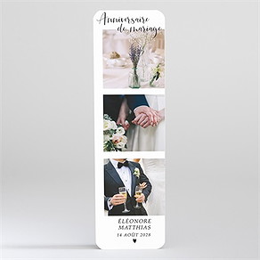 Invitation anniversaire de mariage notre petit marque page magnet