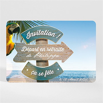 Carte invitation départ à la retraite vacances méritées ! magnet
