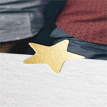 Carte de voeux sous une bonne étoile - détail de la carte