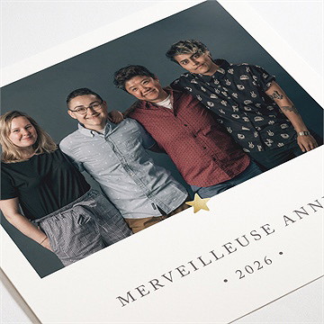 Carte de voeux sous une bonne étoile - Détail de la carte