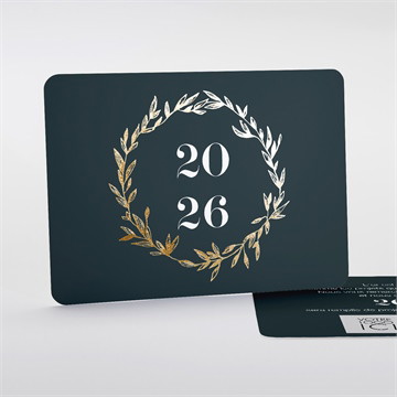 Carte de voeux feuille d'or