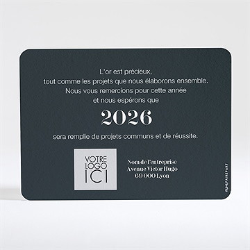 Carte de voeux feuille d'or - Dos de la carte