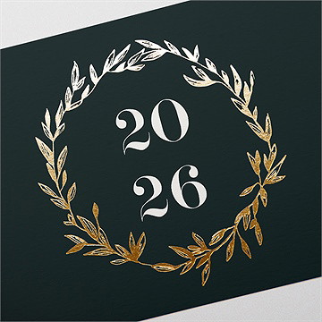 Carte de voeux feuille d'or - Détail de la carte