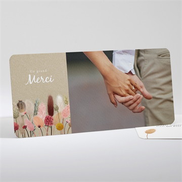 Remerciement mariage bouquet champêtre ficelle