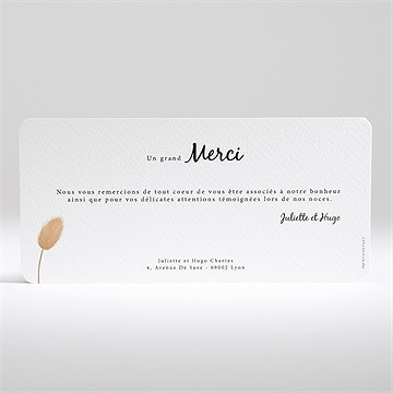 Remerciement mariage notre bouquet champêtre - Dos de la carte