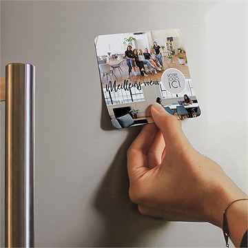 Carte de voeux magnétiquement vôtre - Mise en situation