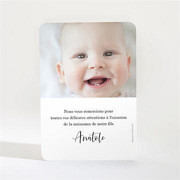 Remerciement naissance follement bohème - Dos de la carte