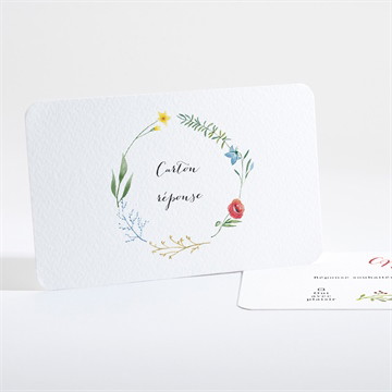 Carton réponse mariage fleurs des champs