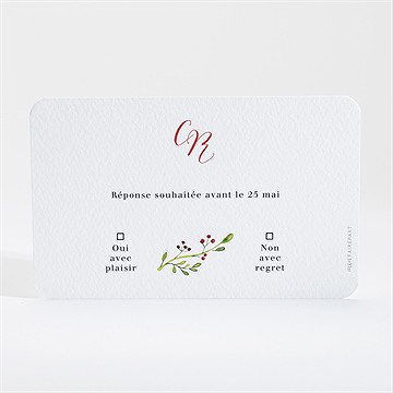 Carton réponse mariage fleurs des champs - Dos du carton