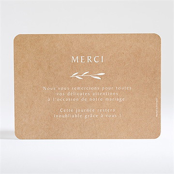 Remerciement mariage bohème écolo - Dos de la carte