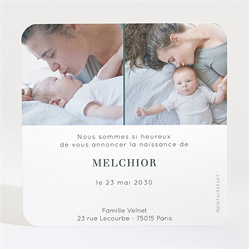 Faire-part naissance tendres collines - Dos du faire-part