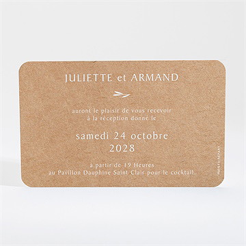 Carton d'invitation mariage bohème écolo - Dos du carton