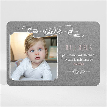 Remerciement naissance touche vintage