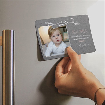 Remerciement naissance touche vintage - Mise en situation