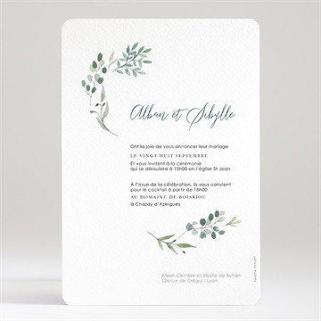 Faire-part mariage bouquet provençal - Dos du faire-part