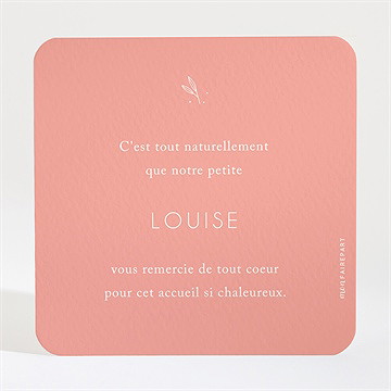 Remerciement naissance instants de vie - Dos de la carte