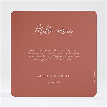 Remerciement mariage jolie esquisse - Dos du remerciement