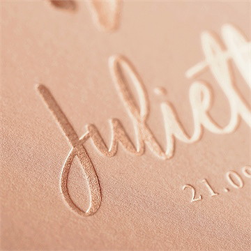 Faire-part naissance ses petits petons - Marquage à Chaud CUIVRE