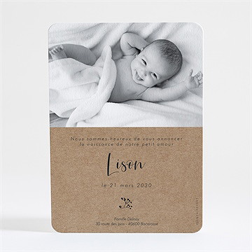 Faire-part naissance tendre secret - Dos du faire-part