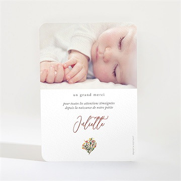 Remerciement naissance mon petit couffin - Dos de la carte
