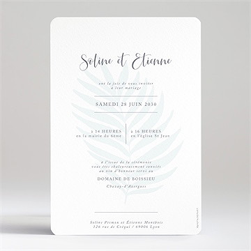 Faire-part mariage evasion - Dos du faire-part