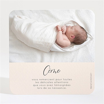 Remerciement naissance mon petit nounours - Dos de la carte