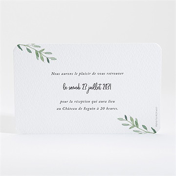 Carton d'invitation mariage sous les oliviers - Dos du carton