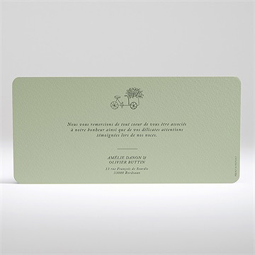 Remerciement mariage sous les oliviers - Dos de la carte