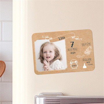 Faire-part de baptême tout en pictos sticker