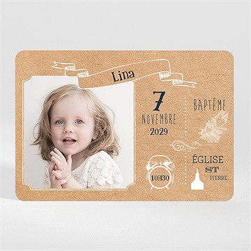 Faire-part de baptême tout en pictos - Mise en situation
