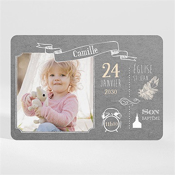 Faire-part de baptême en symboles - Mise en situation