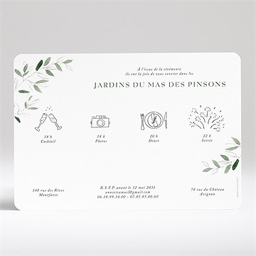 Faire-part mariage la belle histoire - Dos du faire-part