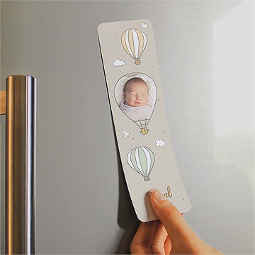 Faire-part naissance jolie montgolfière - Mise en situation