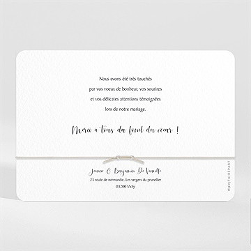 Remerciement mariage nature chic bracelet - Dos du remerciement