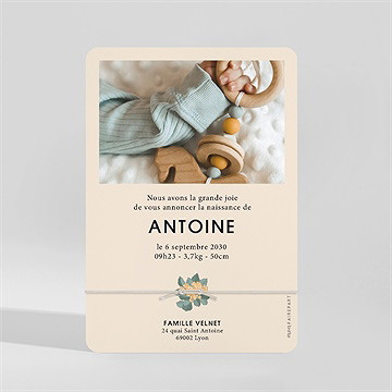 Faire-part naissance tendre love - Dos du faire-part