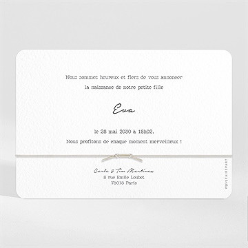 Faire-part naissance petit compère - Dos du faire-part