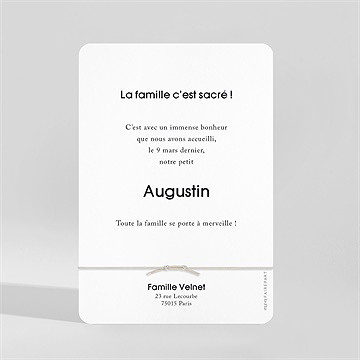 Faire-part naissance notre petit bijou - Dos du faire-part