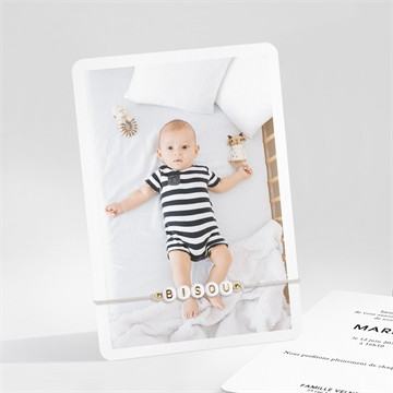 Faire-part naissance tendre bisou