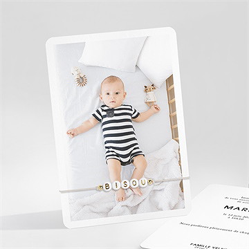 Faire-part naissance tendre bisou